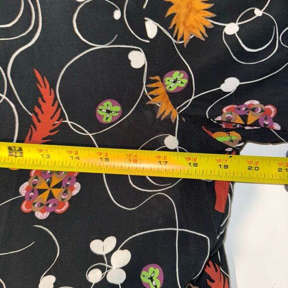Anthropologie | Scotch & Soda Printed Balloon Sleeve Button Front Shirt Black M - Picture 11 of 12